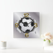 フットボールテック スクエア壁時計 (ホーム)