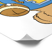 フットボールテディベアデザイン ポスター (角)