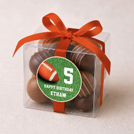 フットボールテーマの誕生日ステッカー ラウンドシール