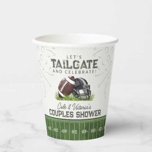 フットボールテールゲート祝&カップルシャワー 紙コップ (正面)