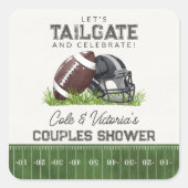 フットボールテールゲート＆セレブレートタッチダウンコupleル スクエアシール (正面)