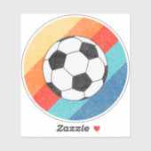 フットボールデザインオンカラフルレトロ背景 シール (シート)