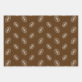 フットボールトスデザイングリーンブラウンとホワイト ラッピングペーパーシート (正面2)