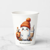 フットボールハロウィンカワイイ幽霊キッズパーティー 紙コップ (裏面)