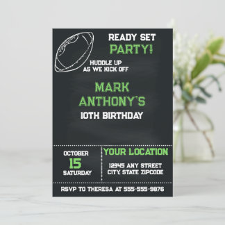 フットボールバースデー招待状 Ready Set Party 招待状