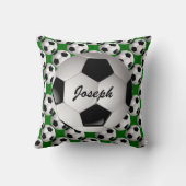 フットボールパターンのパーソナライズなサッカーボール クッション (裏面)