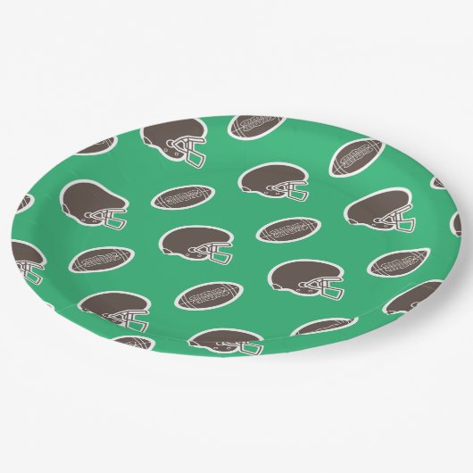 フットボールパターン誕生日紙プレート ペーパープレート (アングル)