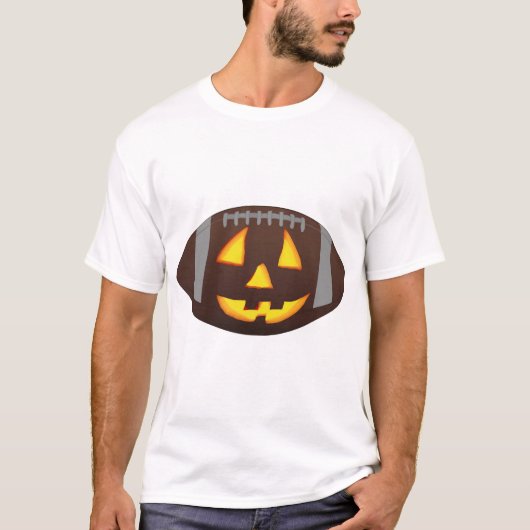 フットボールパンプキン フェース Tシャツ (正面)