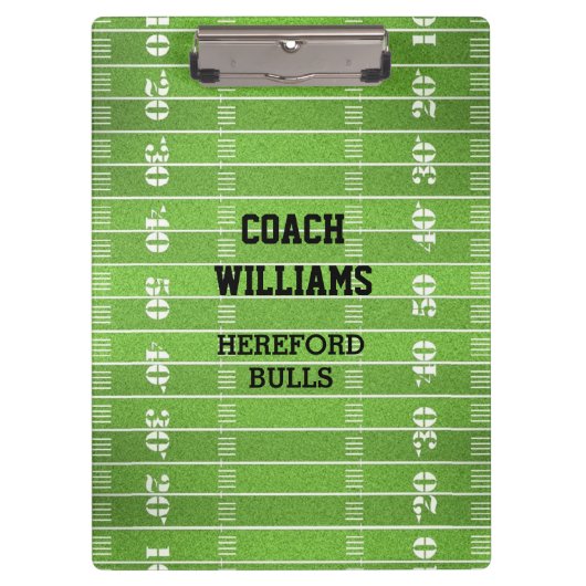 フットボールパーソナライズされた場 クリップボード (正面)