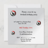フットボールパーティの招待状 招待状 (裏面)
