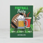 フットボールパーティーグリーン 招待状 (スタンド正面)