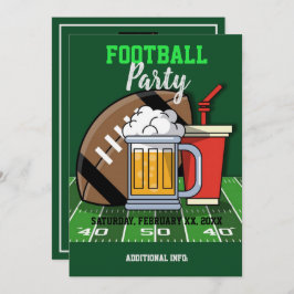 フットボールパーティーグリーン 招待状