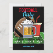 フットボールパーティーブラック 招待状 (正面)