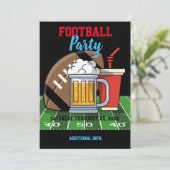 フットボールパーティーブラック 招待状 (スタンド正面)