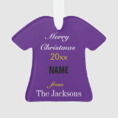フットボールパープル&ブラックジャージーオーナメント オーナメント (裏面)