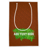 フットボールピグスキンターフスポーツアッド自己の文字おもしろい ミディアムペーパーバッグ (正面)