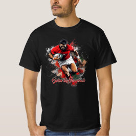 フットボールファンのためのグラフィックとテキスト Tシャツ