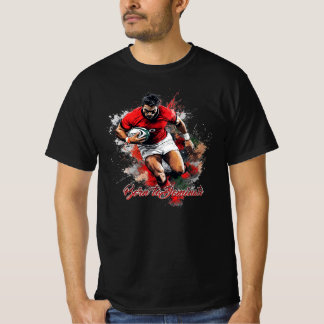 フットボールファンのためのグラフィックとテキスト Tシャツ