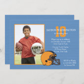 フットボールファンの写真招待状 招待状 (正面/裏面)