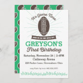 フットボールファースト誕生日招待状 招待状 (正面/裏面)