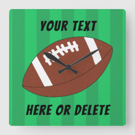 フットボールフィールドスポーツカスタム スクエア壁時計