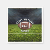 フットボールフィールドチームナンバースポーツハッピーバースデー スタンダードカクテルナプキン (正面)