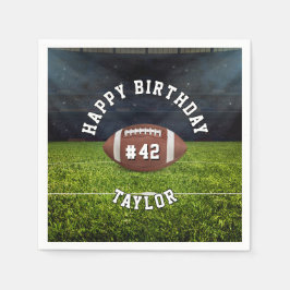 フットボールフィールドチームナンバースポーツハッピーバースデー スタンダードカクテルナプキン