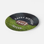 フットボールフィールドチームナンバースポーツハッピーバースデー ペーパープレート (アングル)