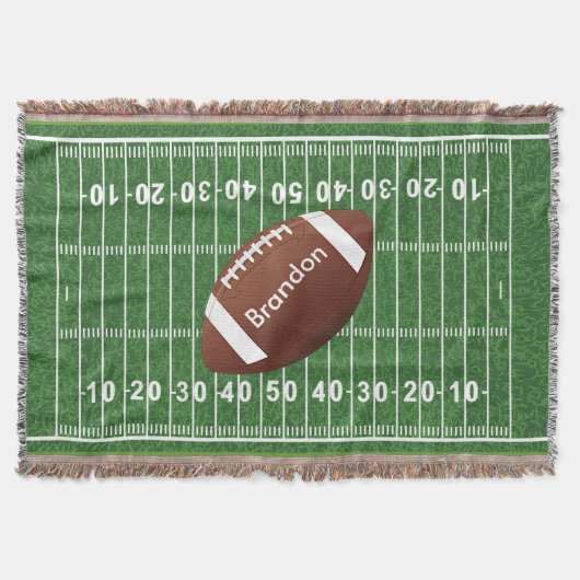 フットボールフィールドデザインブランケット スローブランケット (正面)