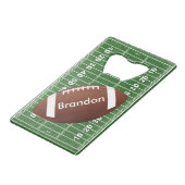 フットボールフィールドデザインボトルオープナー クレジットカード栓抜き (正面アングル)