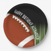 フットボールフィールドハッピーバースデー パーソナライズされた ペーパープレート (正面)