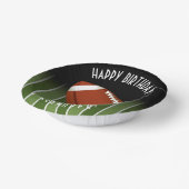 フットボールフィールドハッピーバースデー パーソナライズされた ペーパーボウル (傾斜あり)