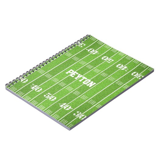 フットボールフィールドパーソナライズされたノートブック ノートブック (左側)