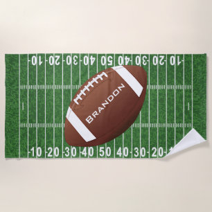 フットボールフィールド及びサッカーデザインビーチタオル ビーチタオル