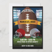 フットボールフィールド＆チームヘルメット誕生日パーティー 招待状 (裏面)