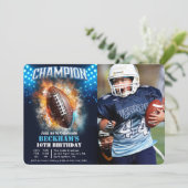 フットボールフォト誕生日招待状 招待状 (スタンド正面)