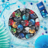 フットボールフレンチサッカーヘルメットパターンプレート ペーパープレート (パーティー)