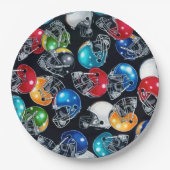 フットボールフレンチサッカーヘルメットパターンプレート ペーパープレート (正面)