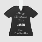 フットボールブラック&シルバージャージーオーナメント オーナメント (裏面)