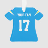 フットボールブルーホワイト&金ゴールドジャージーオーナメント オーナメント (正面)