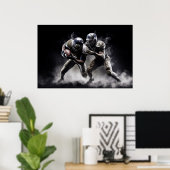 フットボールプレイヤーイラストレーション ポスター (ホームオフィス)