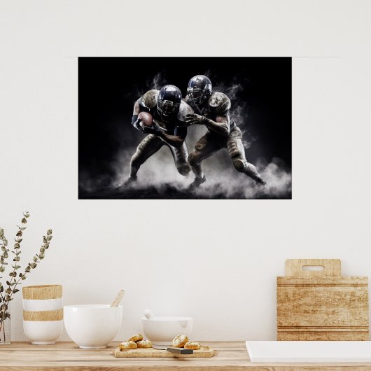フットボールプレイヤーイラストレーション ポスター (キッチン)