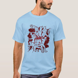 フットボールプレイTシャツデザイン Tシャツ