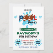 フットボールプールパーティー誕生日 招待状 (正面)