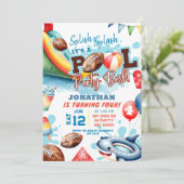 フットボールプールパーティー誕生日 招待状 (スタンド正面)