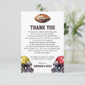 フットボールベビーシャワーグリディロンテーマ サンキューカード (スタンド正面)