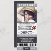 フットボールベビーシャワーパーティー招待状 招待状 (正面/裏面)