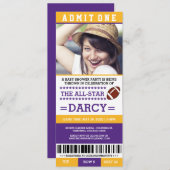 フットボールベビーシャワーパーティー招待状 招待状 (正面/裏面)