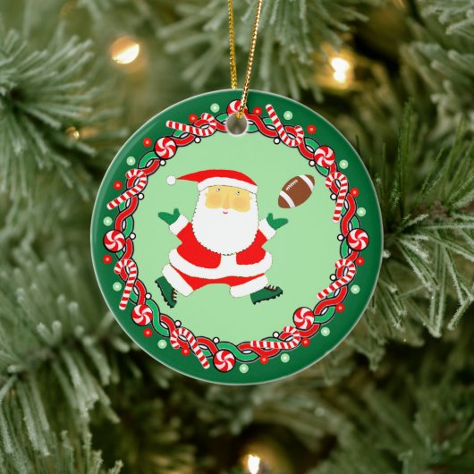 フットボールホリデーギフトセラミックオーナメント セラミックオーナメント (ツリー)