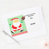 フットボールホリデーギフトラベル 長方形シール (封筒)